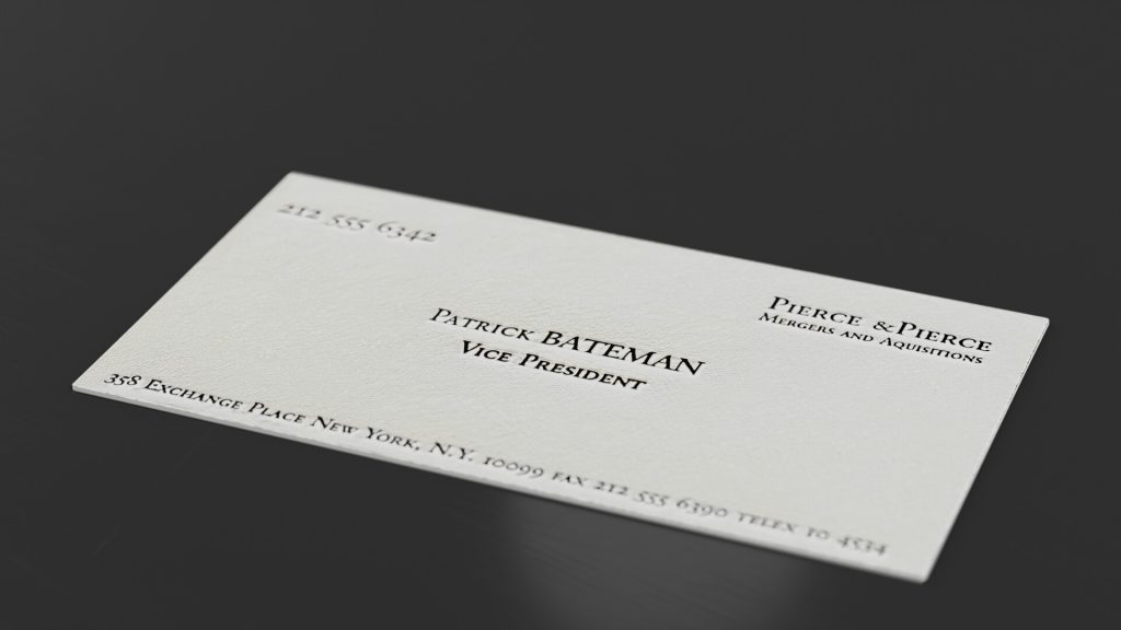 How Patrick Bateman Business Card Redefines Luxury and Branding 4 patrick bateman business card