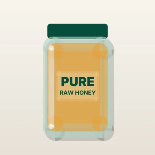 Custom clear sticker on a glass honey jar