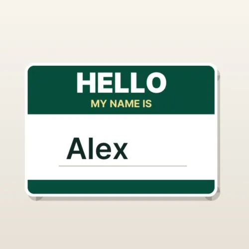 Custom name tag sticker