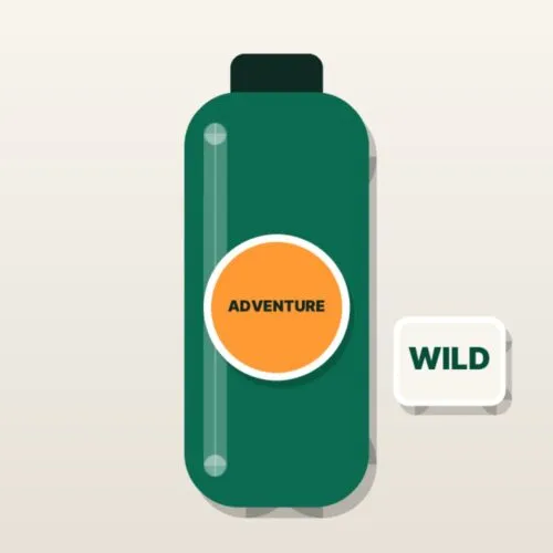 Custom vinyl stickers on a water bottle