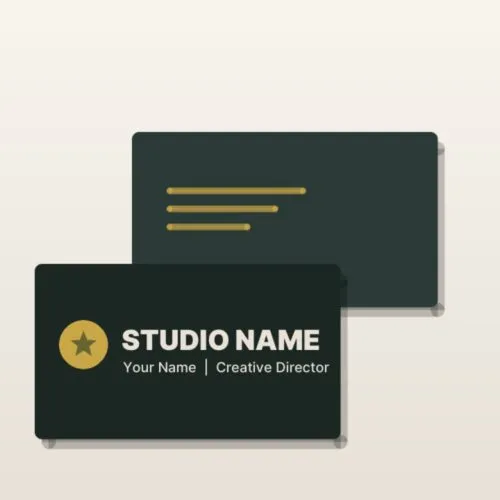 Soft touch business cards in dark charcoal